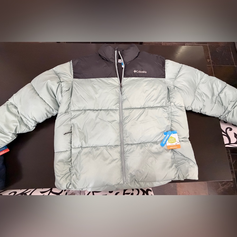 Columbia - Puffect III Jacket - XXL black and aqua blue NWT